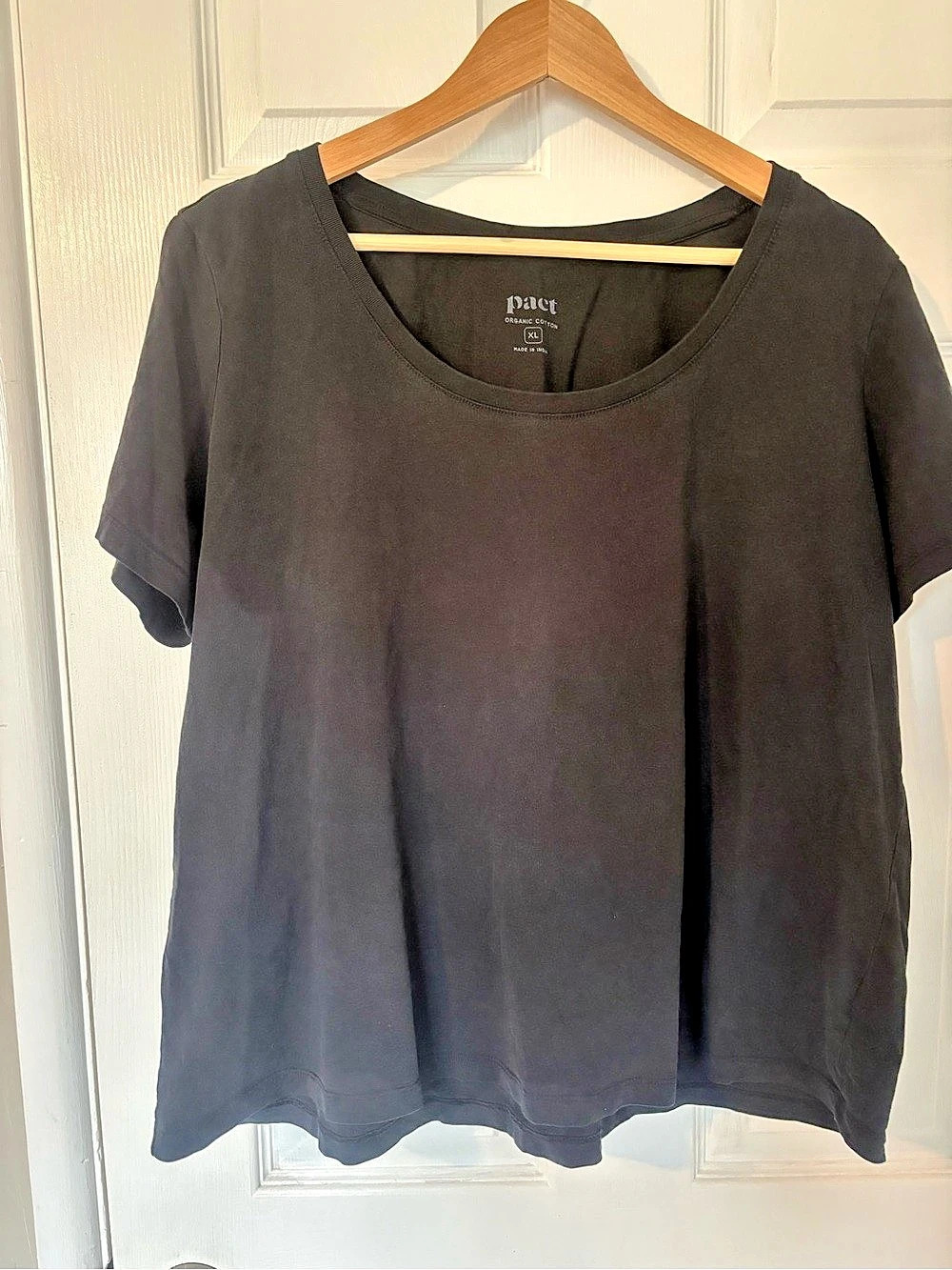 Pact Softspun Scoop Neck Tee Black XL